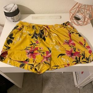 Yellow flowy shorts